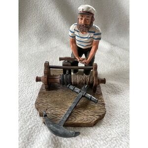 Beachcombers Old Salts Pulling Up Anchor Figurine Sculpture Nautical Sailor 1999